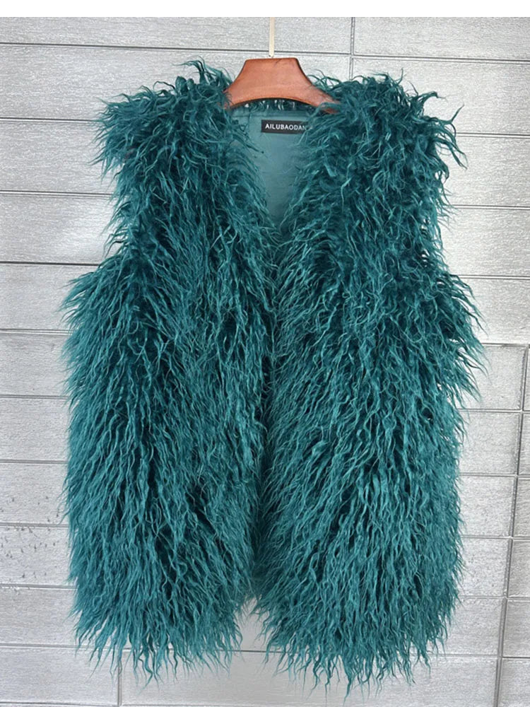 Lightweight Fluffy Waistcoat/Vest.  Long