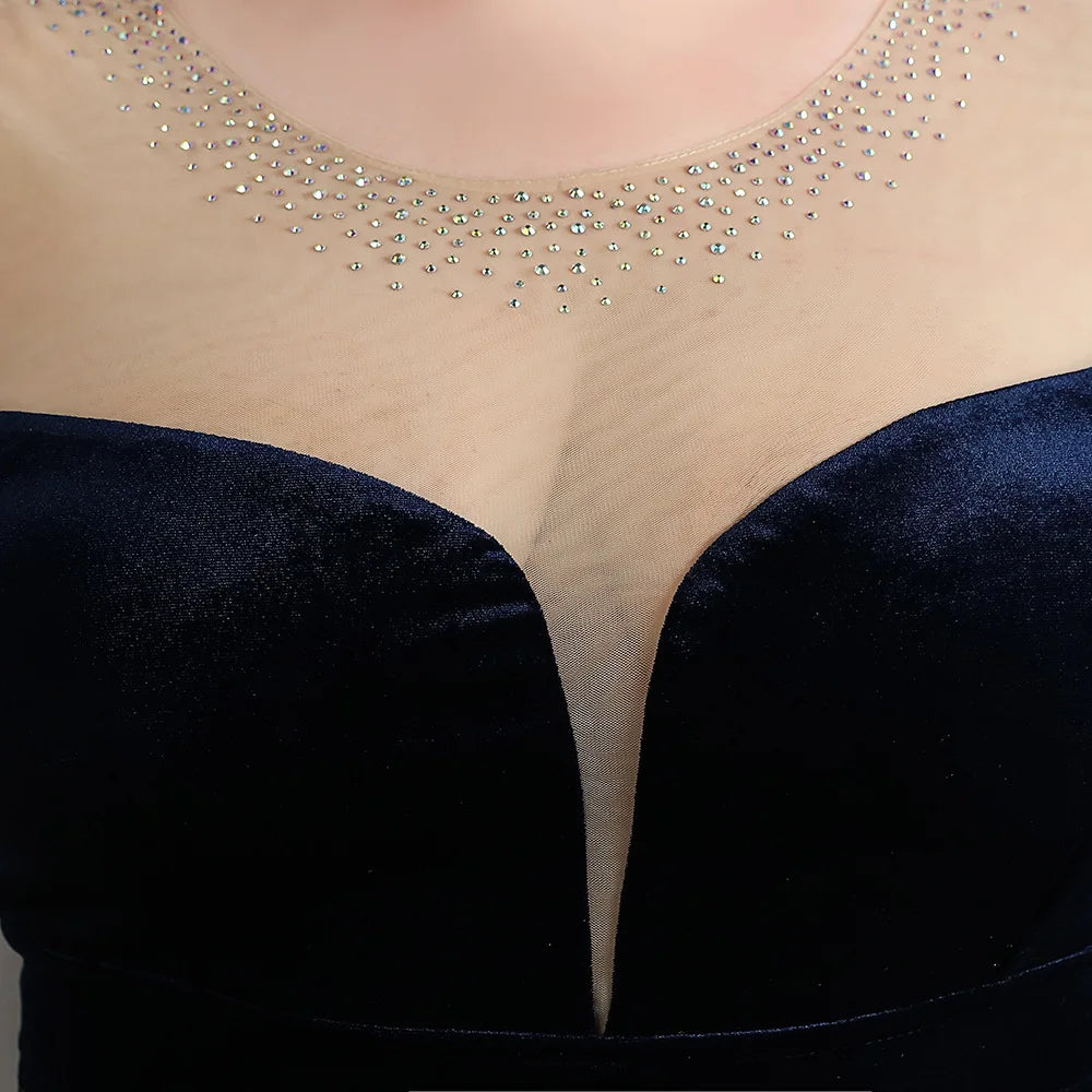 Curvy in Red Velvet.  Sleek Gown Off the Shoulder for Up To 4XL