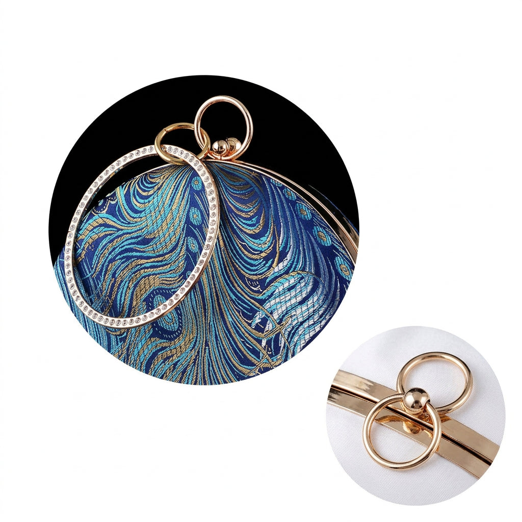 Vintage Vibrant Round Clutch Bag
