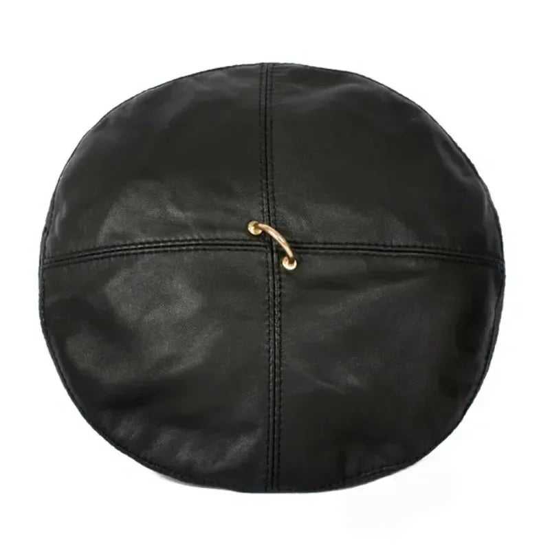 French Style Ladies Beret's Made with Genuine Leather.  A Beret that can be worn for all the seasons.  Practical and Chic