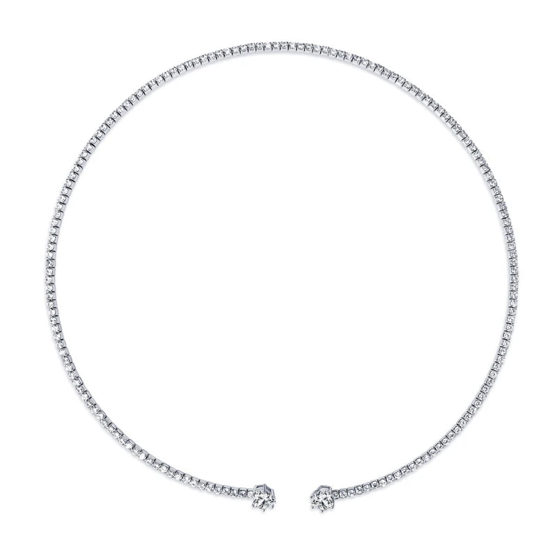 Moissanite Torque Choker Necklace — VVS1, D‑Color