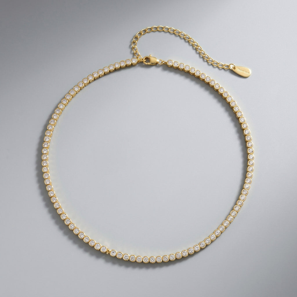 Moissanite  Diamond Tennis Choker Necklace