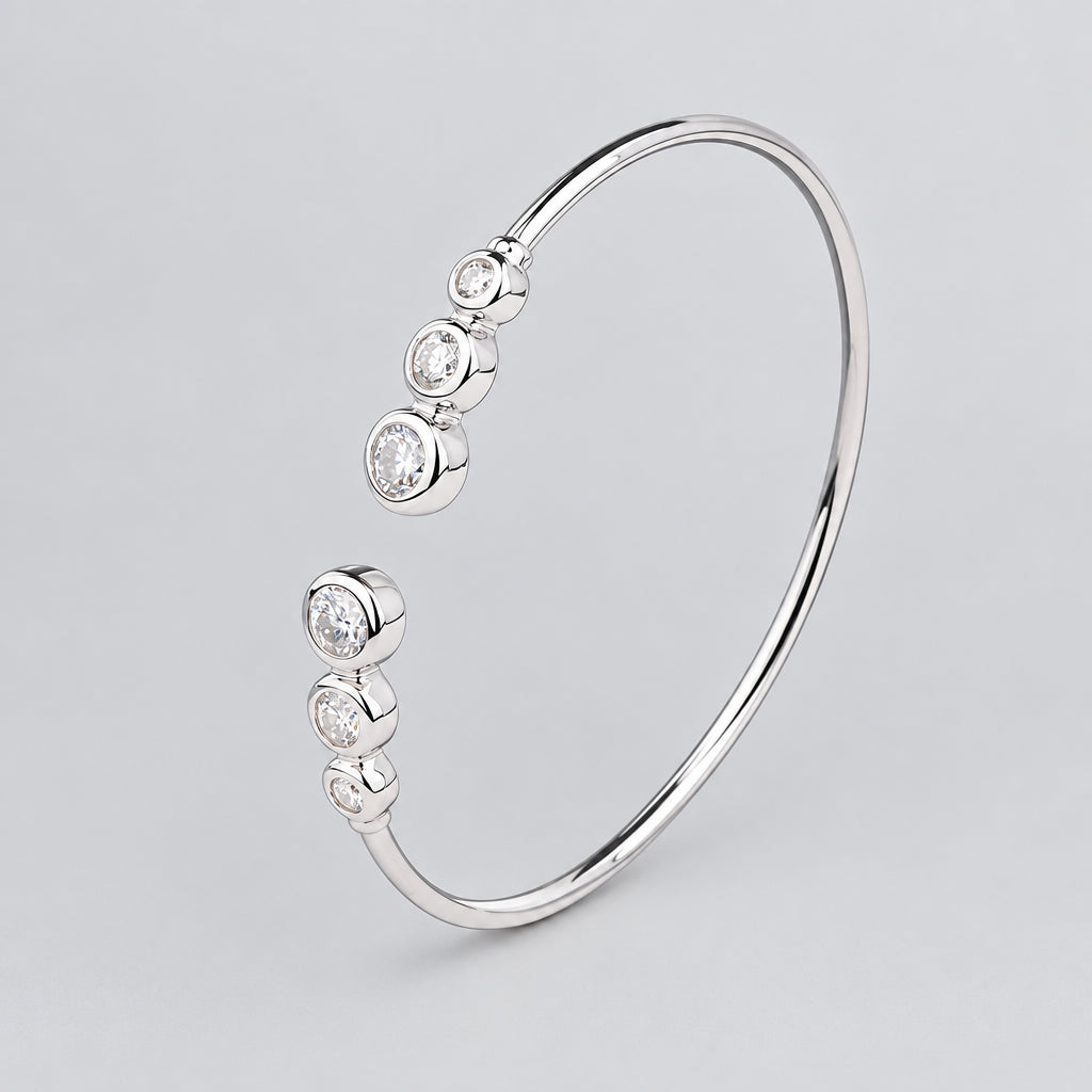 Adjustable Moissanite Bracelet, Sterling Silver VVS1 Clarity