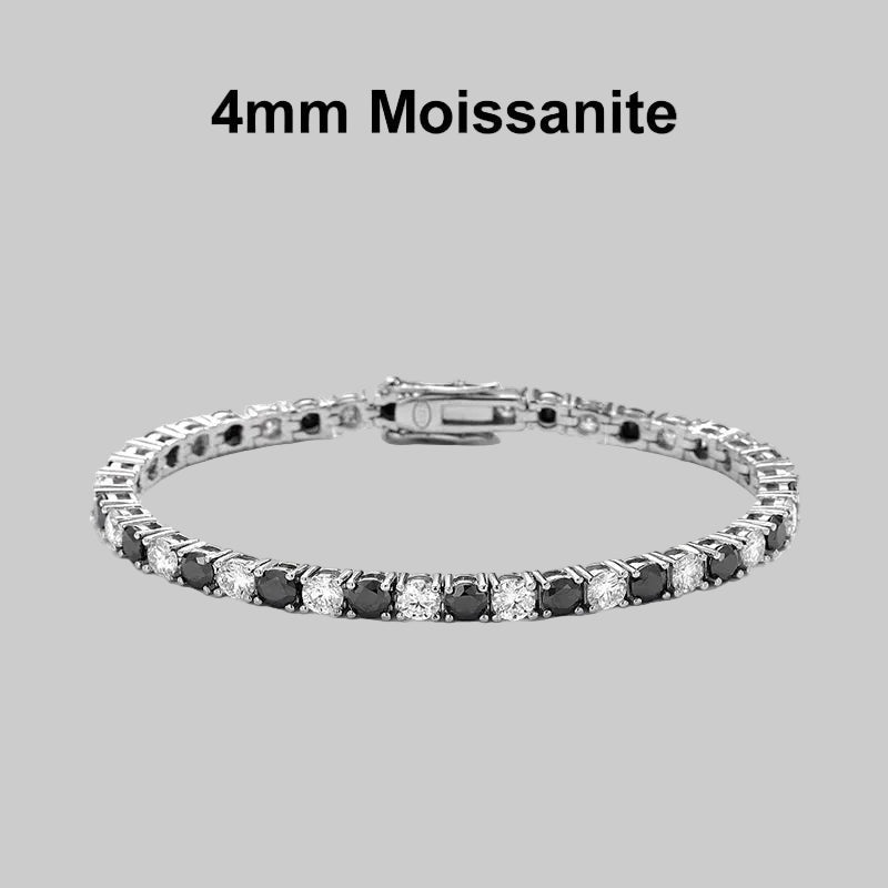 Black & White Moissanite Tennis Bracelet