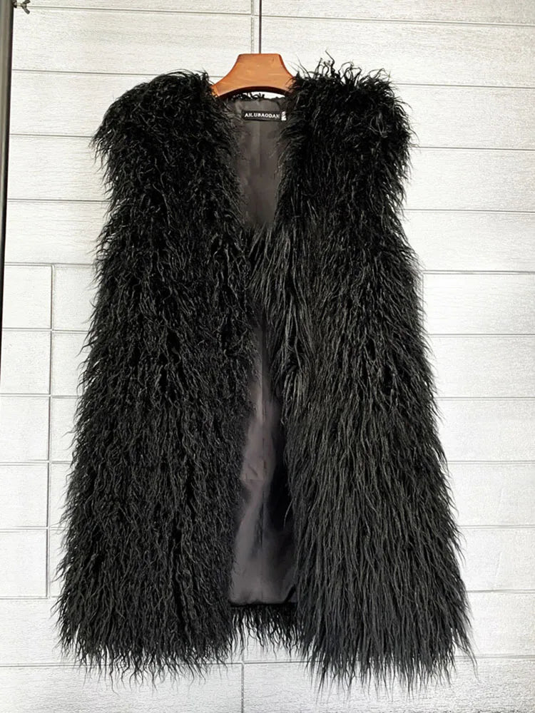 Lightweight Fluffy Waistcoat/Vest.  Long