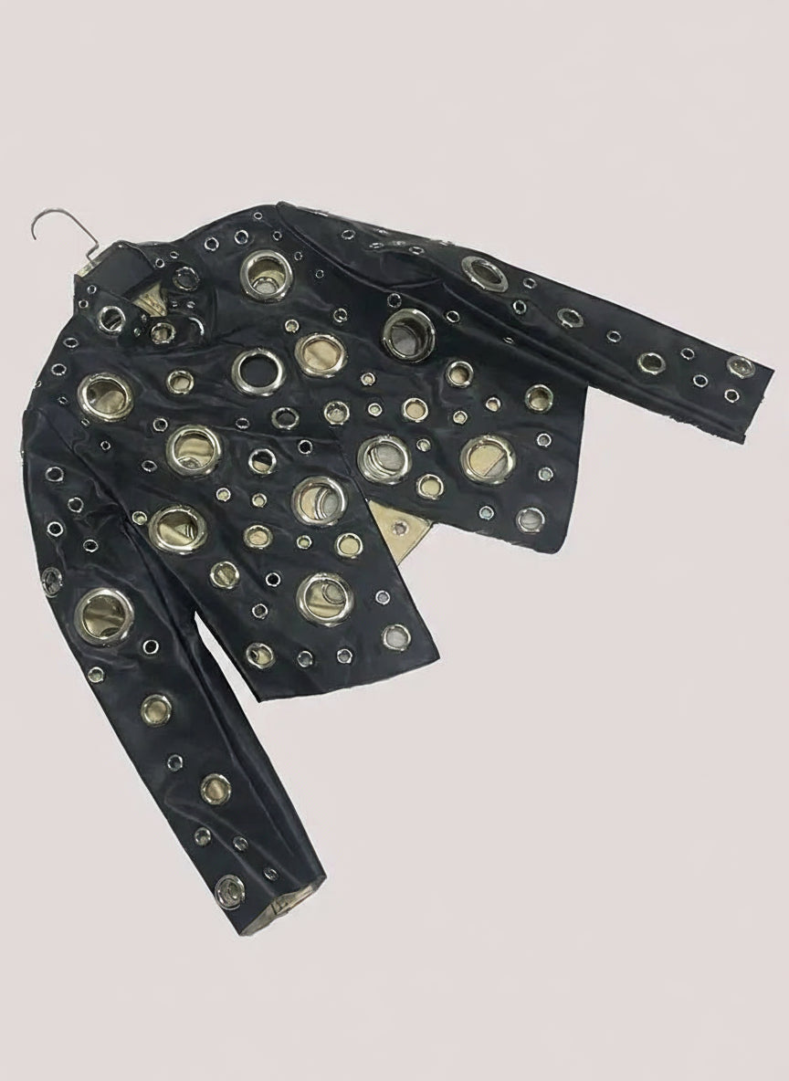 Hollowed Out Short Jackets in Faux Leather.  Ladies up to 5XL