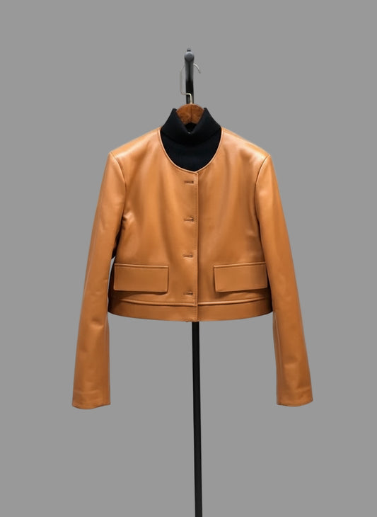 Ladies Plus Size Genuine Leather Short Jackets.