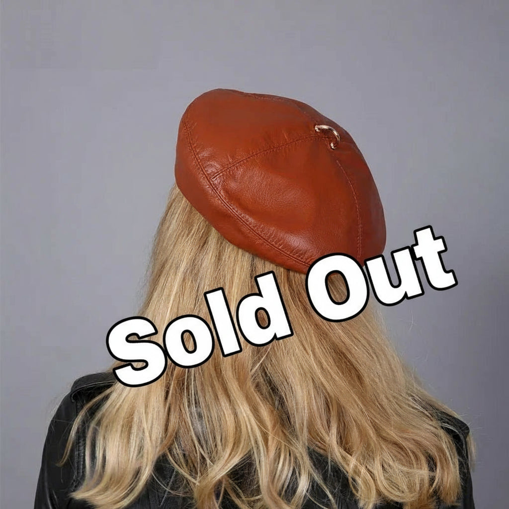French Style Ladies Beret's Made with Genuine Leather.  A Beret that can be worn for all the seasons.  Practical and Chic