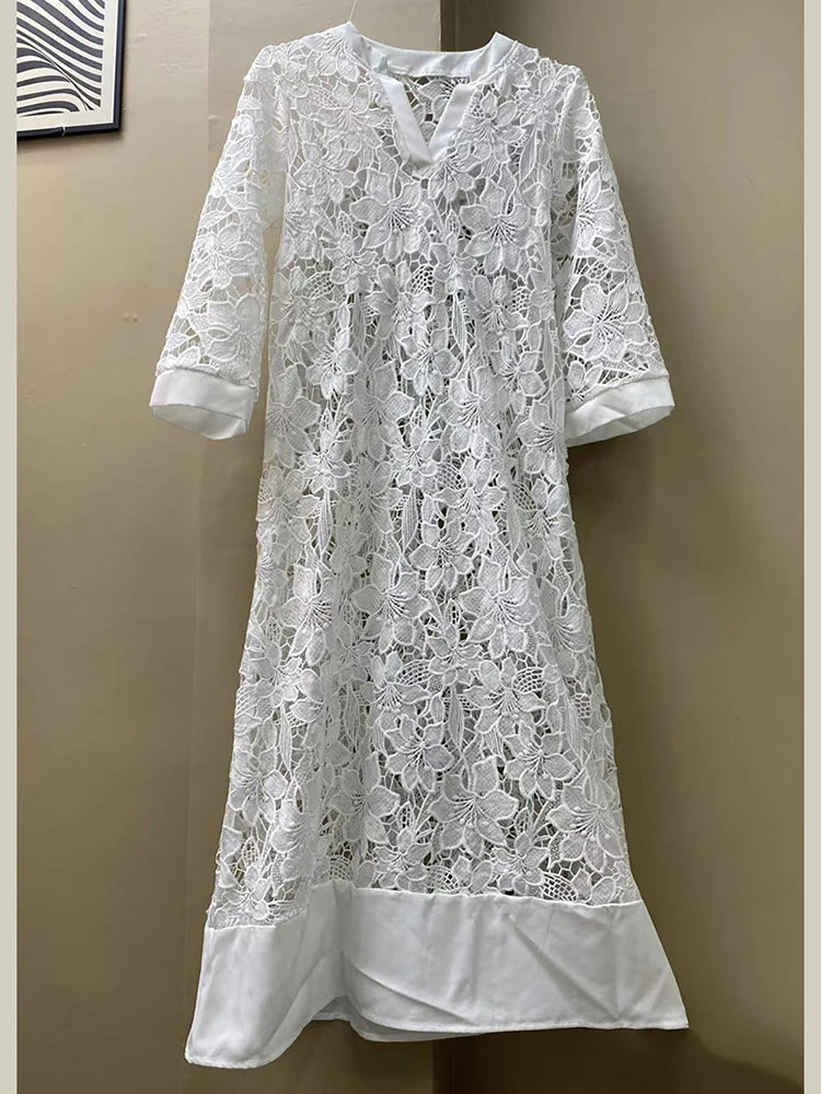 Boho Style Lace Cover Up Dress.  Perfect for wearing under dress or bathing suit.
