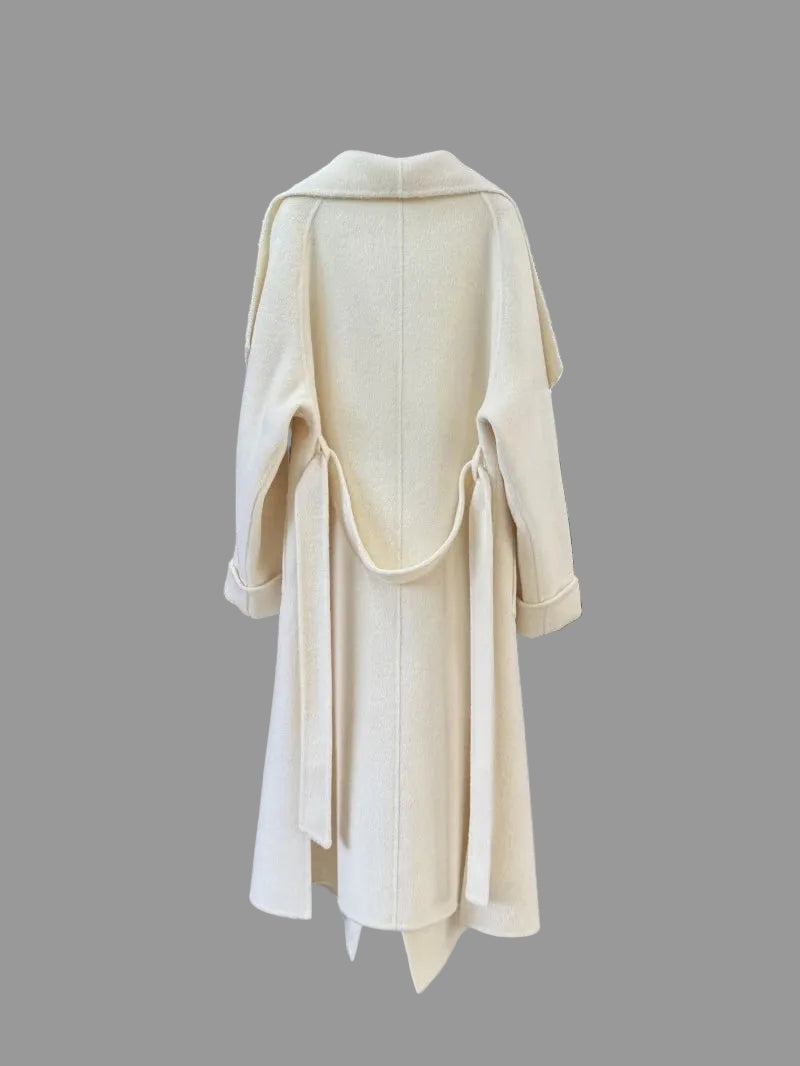 Women's High-Neck Belted Coat – Lightweight, Chic