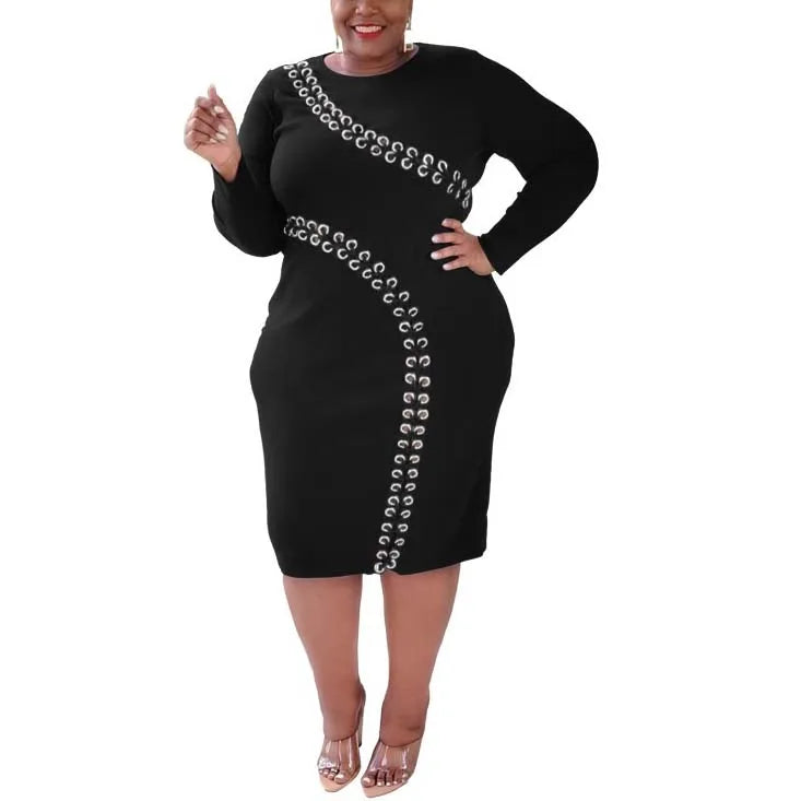 Elegant Mid Calf Dress Made for The Curvy Lady.  Up To Size 5XL