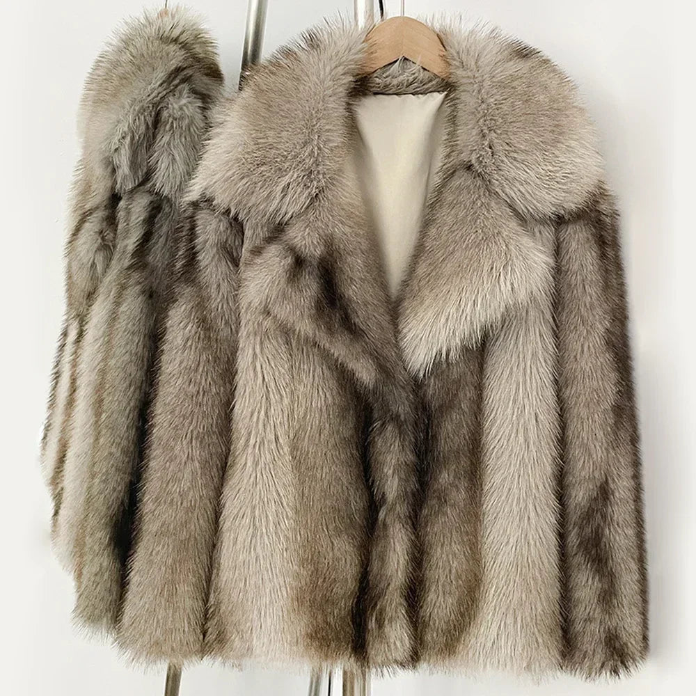 Faux Fur Striped Jacket