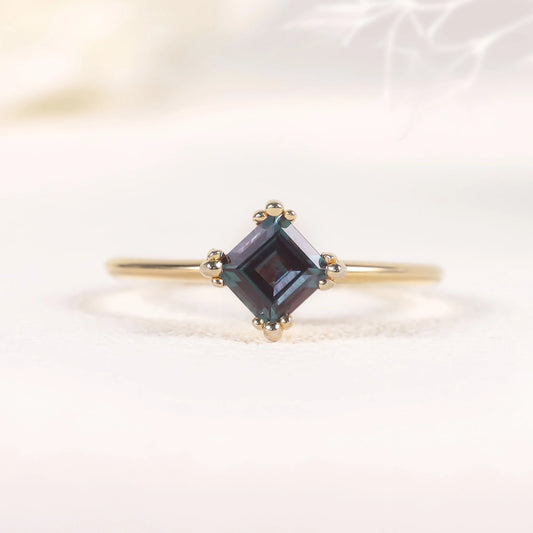 Unique Lab Alexandrite Gold Plated Casual Ring.  Wear it Anywhere