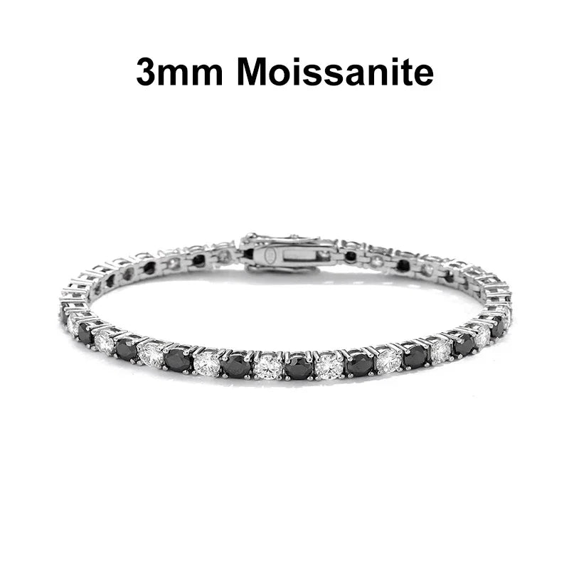 Black & White Moissanite Tennis Bracelet