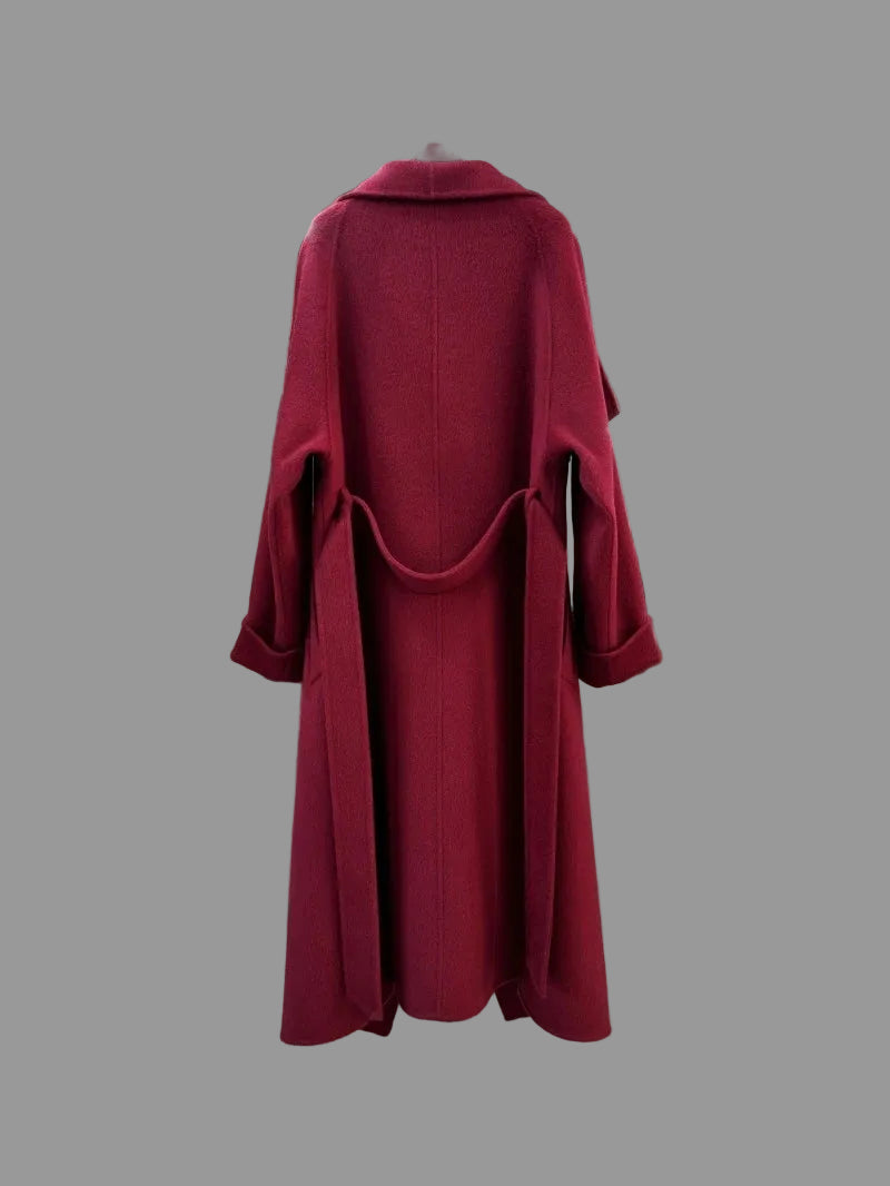 Women's High-Neck Belted Coat – Lightweight, Chic