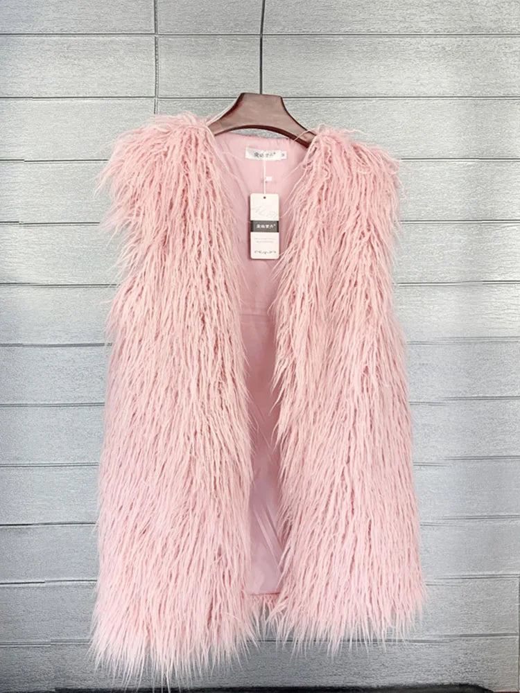 Lightweight Fluffy Waistcoat/Vest.  Long