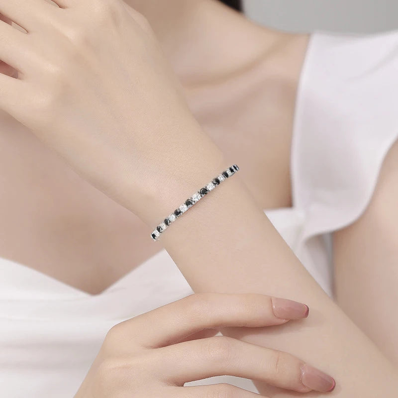 Black & White Moissanite Tennis Bracelet