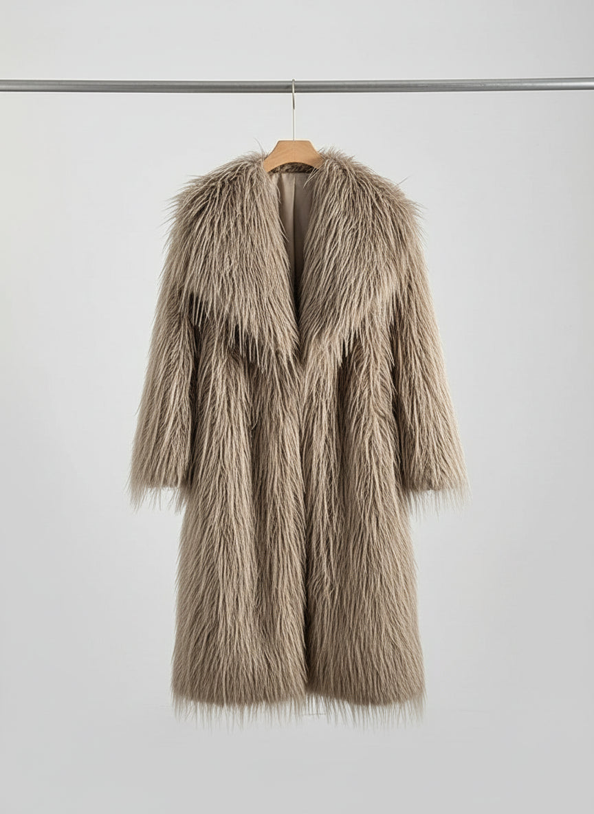 Stylish Fall and Winter Fur Coat.  Fluffy and Warm for Comfort and Style