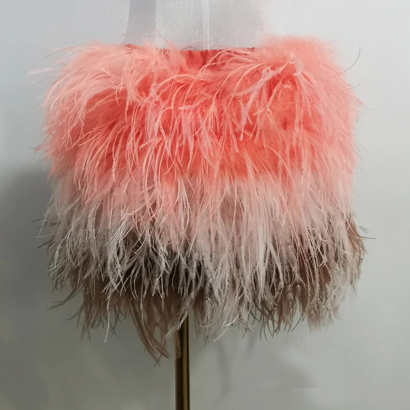 Real Ostrich Feather Short Skirts.  Turn Heads.  Party or Club Wear