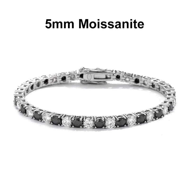 Black & White Moissanite Tennis Bracelet