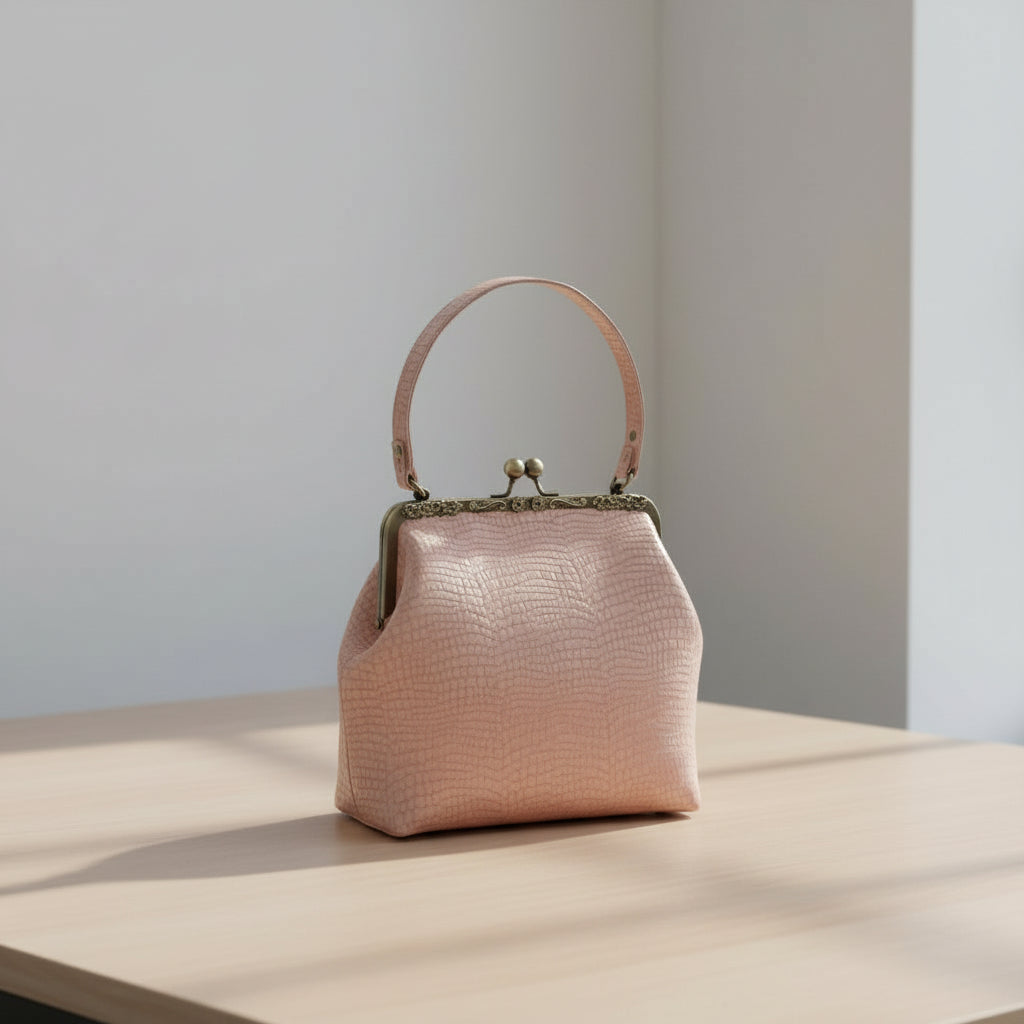 Hand Made Vintage Leather Bags in Candy Pink.  A  Must Have for your Collection