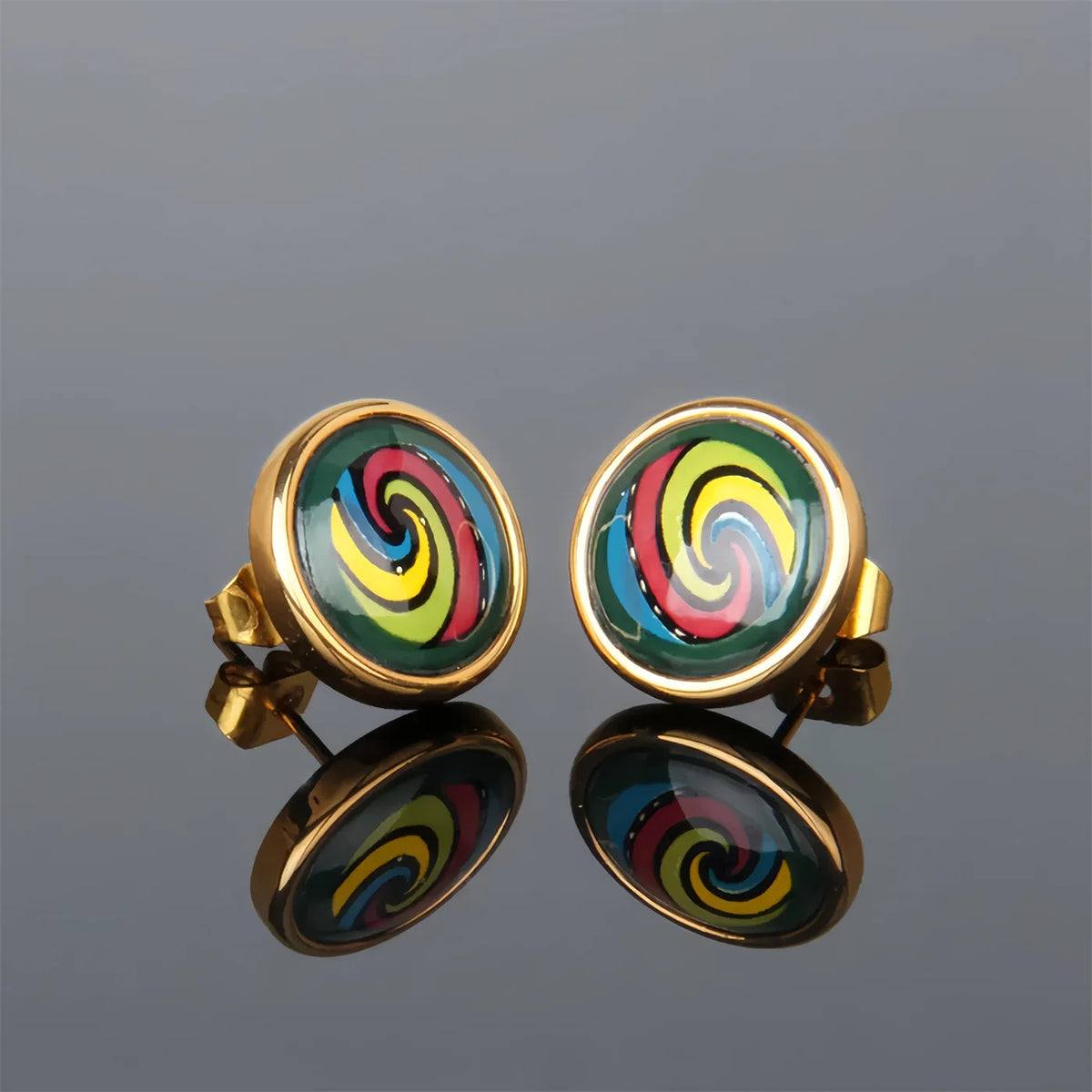 Funky Multicolor Cloisonné Statement Earrings