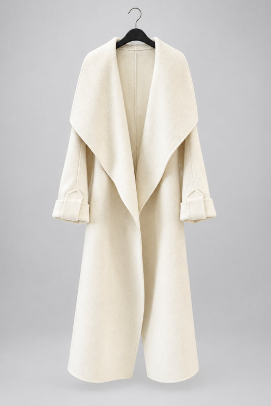Women's High-Neck Belted Coat – Lightweight, Chic