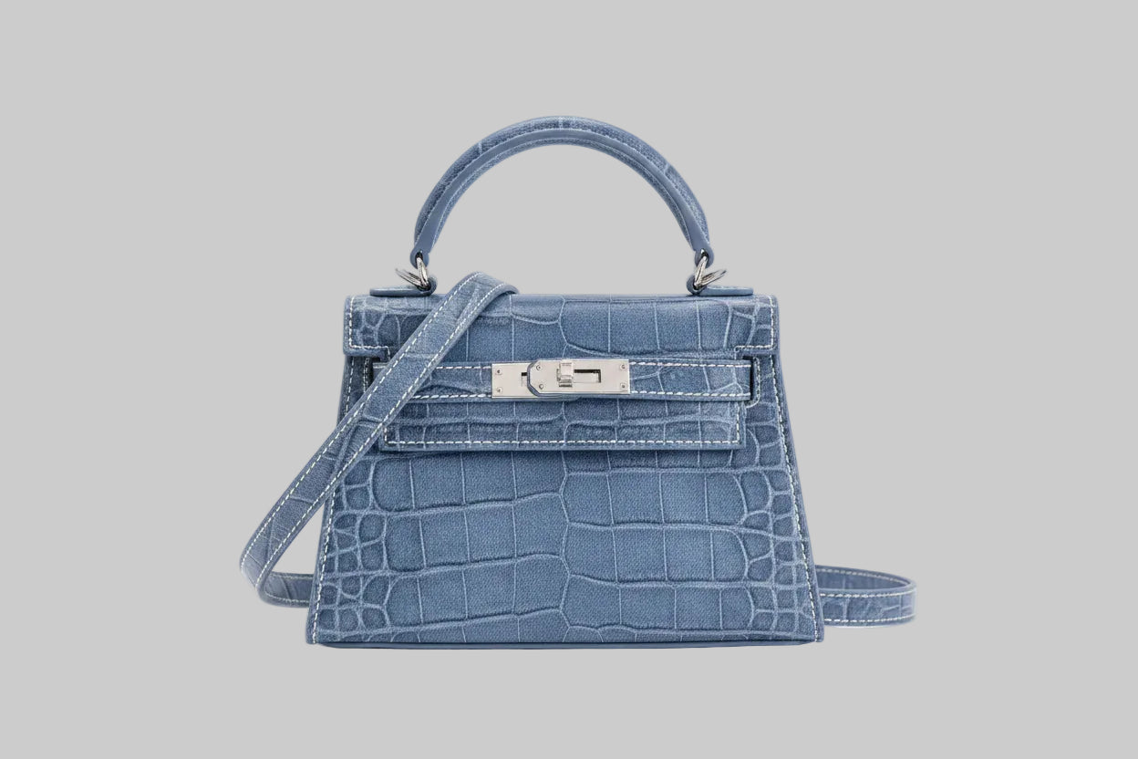 Trapezoid Leather Crossbody — Small, Sleek, Essential