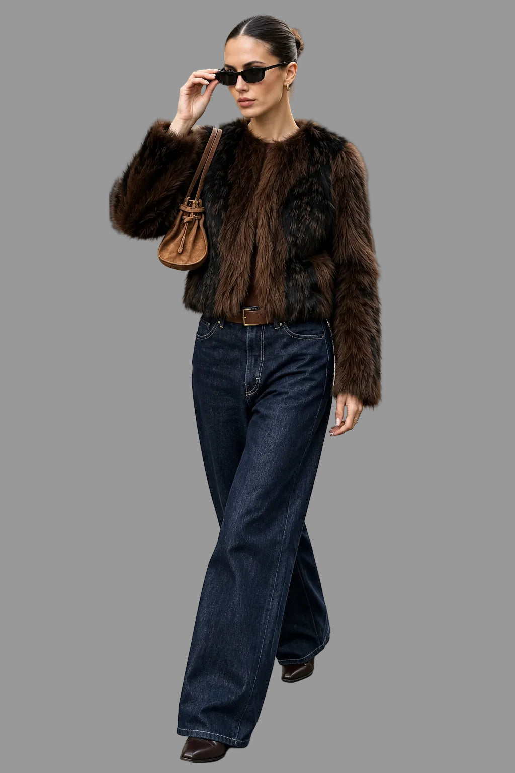 Stylish Faux Fur Jacket. Lined and Warm