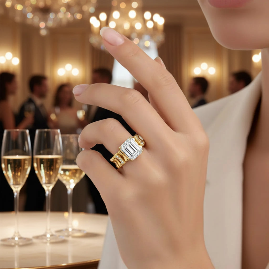Modern Emerald‑Cut Moissanite Ring — Bold, Classic, Unapologetically Chic
