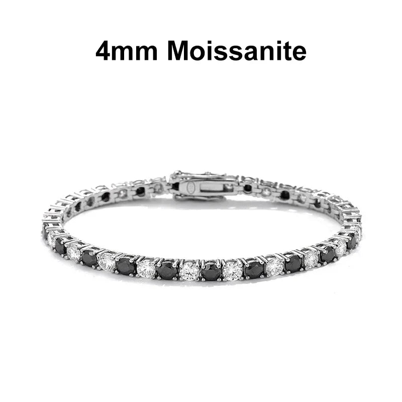 Black & White Moissanite Tennis Bracelet