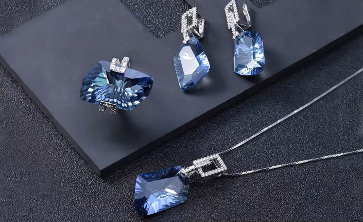 Stunning Iolite Blue Mystic Quartz Ladies Jewelry Set