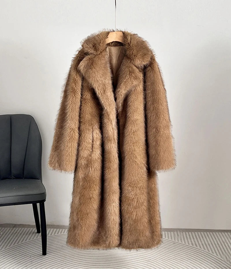 Casual Everyday Faux Fur Coat  Perfect for Layering  with Versatile Design