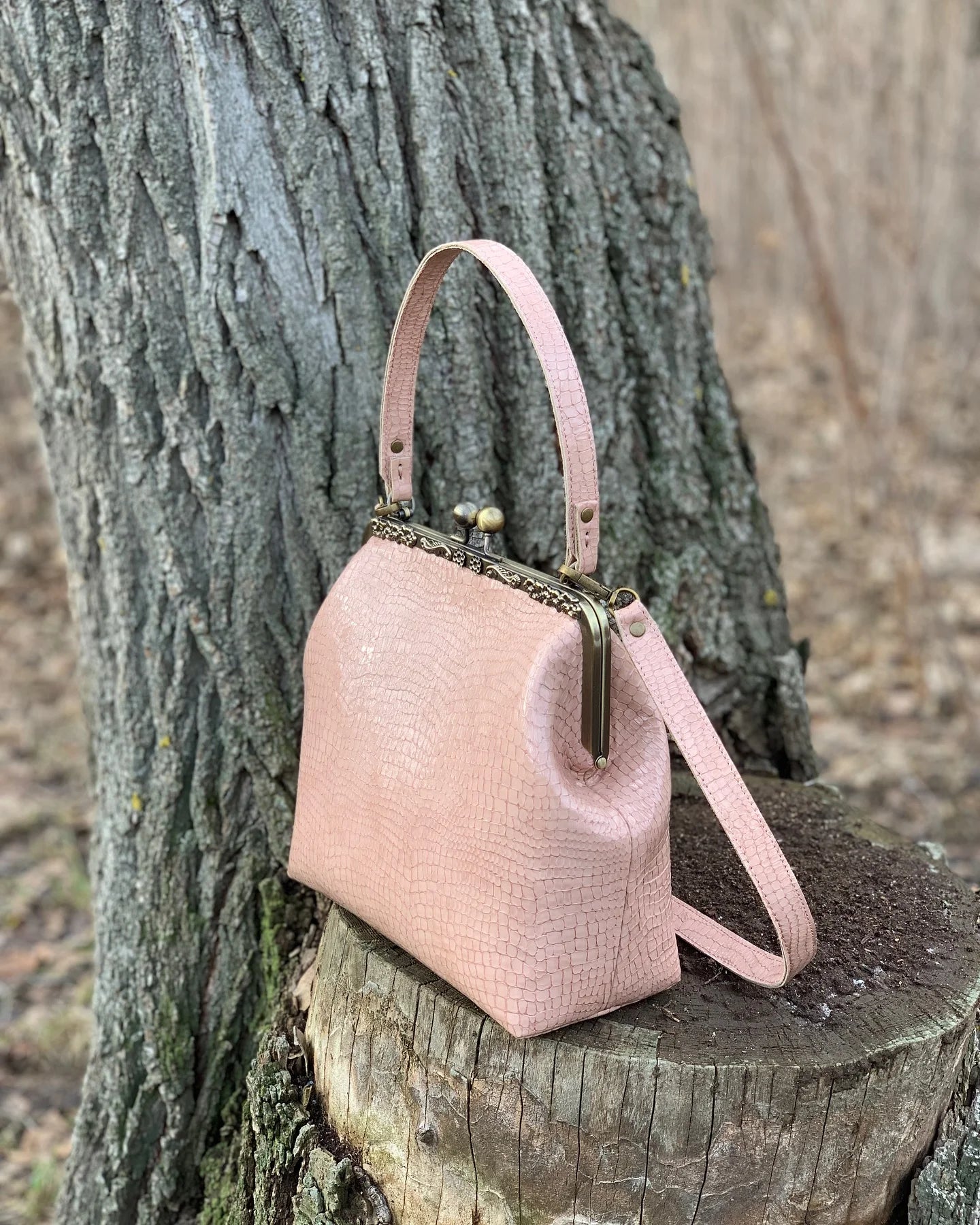 Hand Made Vintage Leather Bags in Candy Pink.  A  Must Have for your Collection