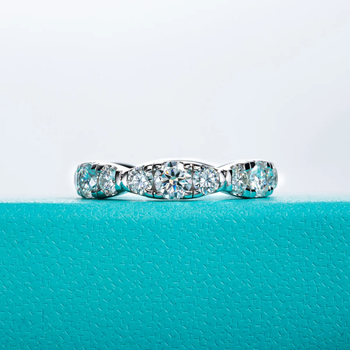 D‑Color VVS1 Moissanite Eternity Band in 925 Sterling Silver — Timeless Quiet Luxury