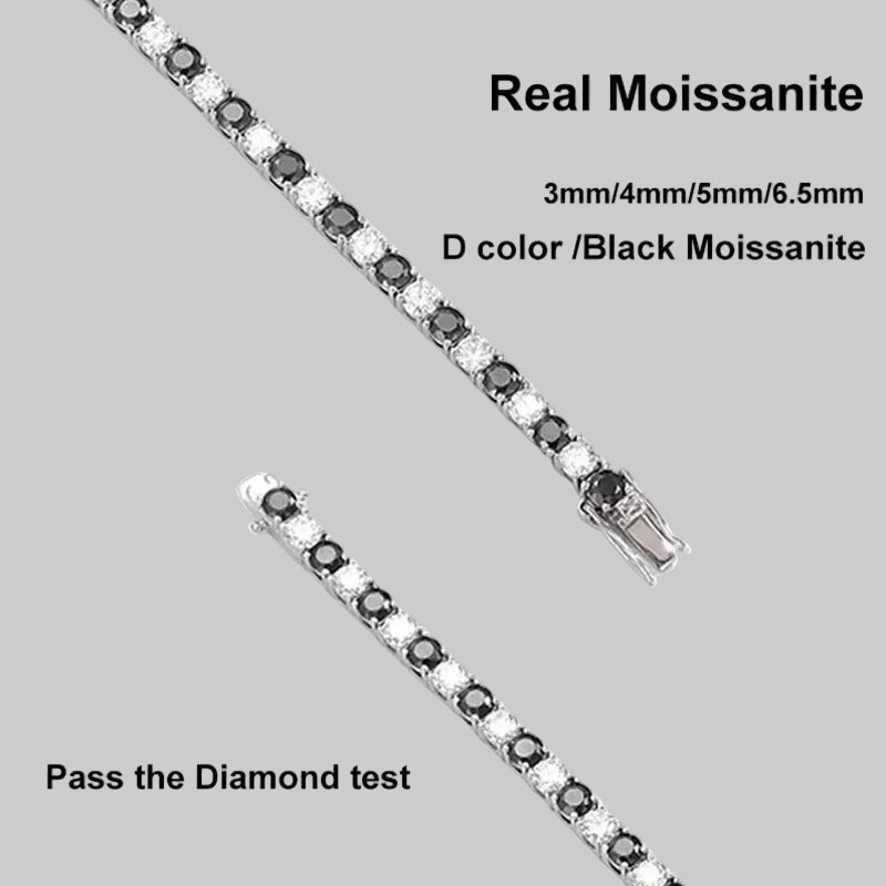 Black & White Moissanite Tennis Bracelet