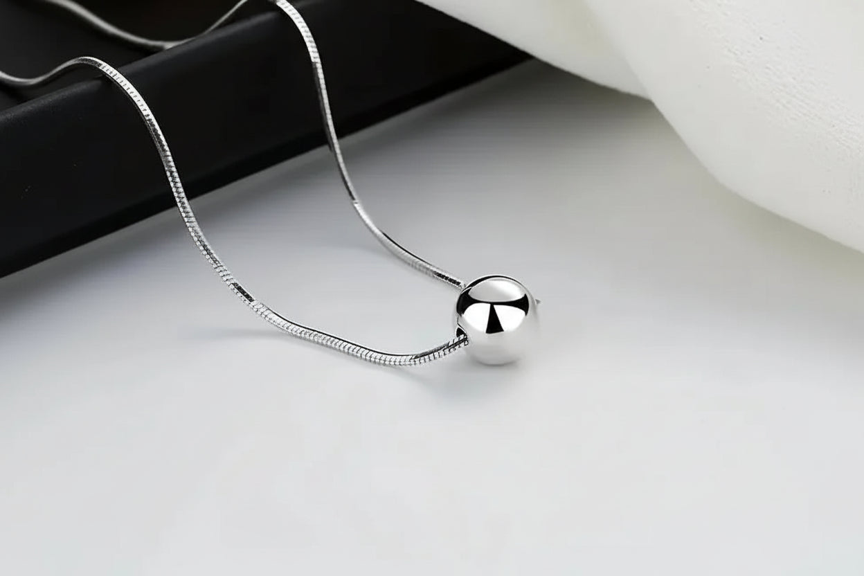 Italian Sterling Silver Foxtail Necklace with Adjustable Slider