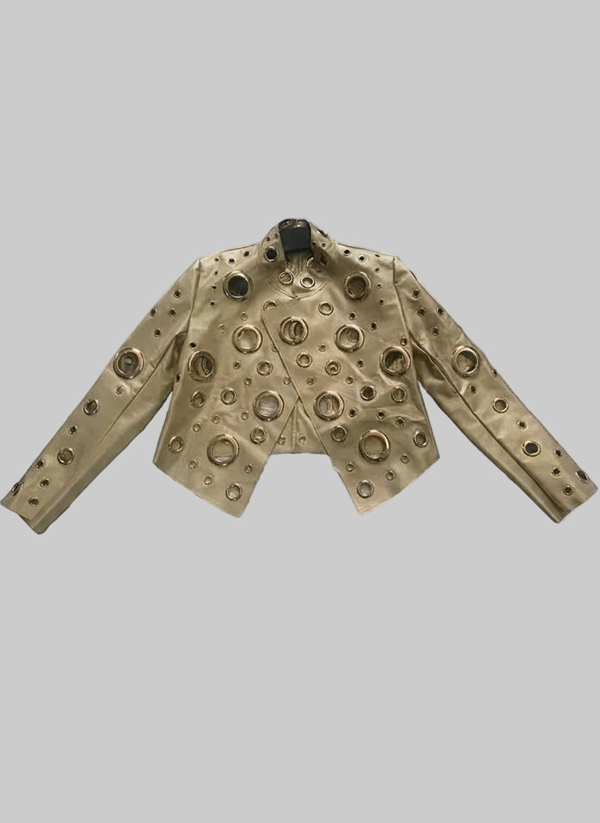 Hollowed Out Short Jackets in Faux Leather.  Ladies up to 5XL