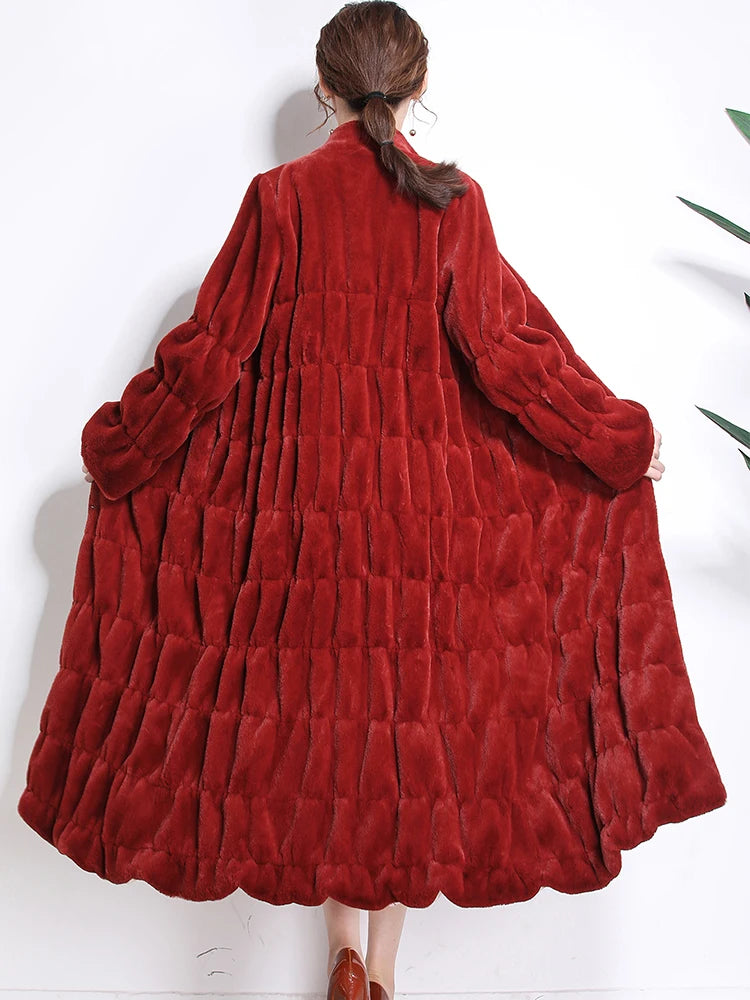 Luxury Long Faux Fur Coat.  Warm, Cozy in Ladies Plus Sizes Up to 7XL