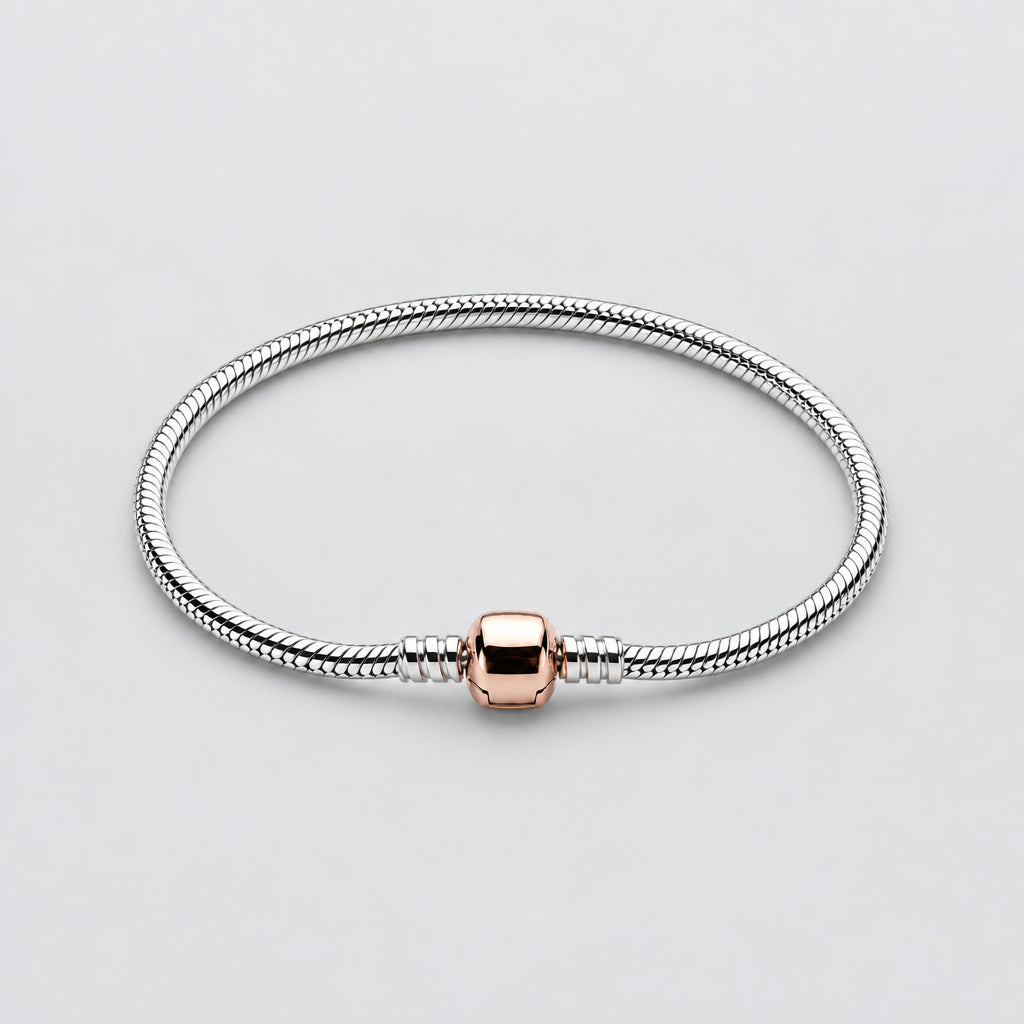 Dainty Rose Gold Snake Bracelet – 925 Sterling Silver