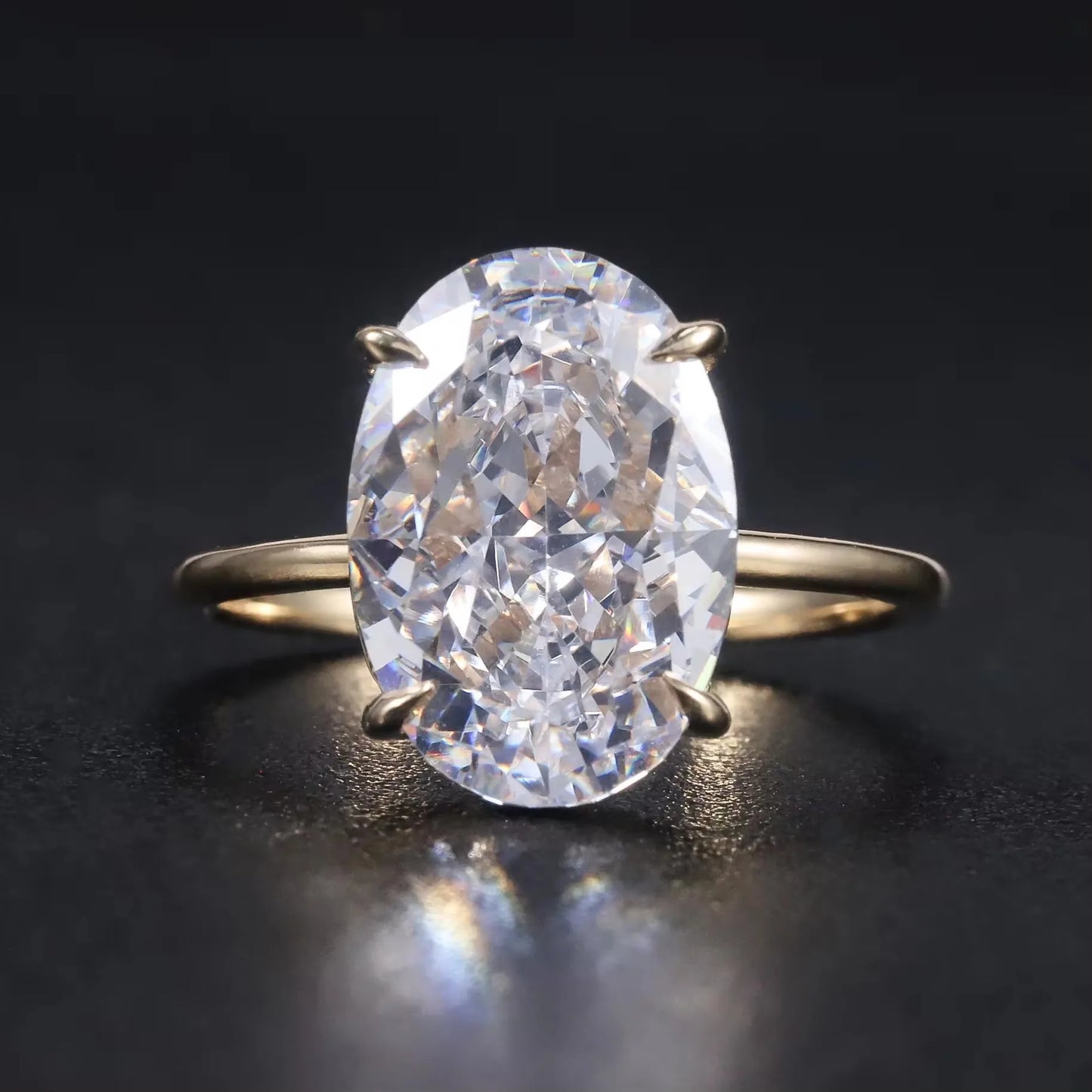 Radiant Oval‑Cut Statement Ring Made with Cubic Zirconia