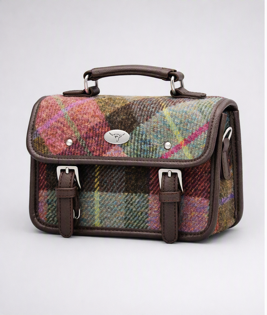 Tweed Compact Satchel - Crossbody or Shoulder