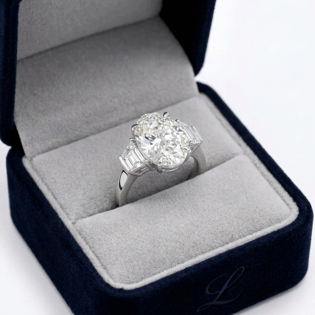 Forever Yours Oval Three-Stone Platinum Engagement Ring